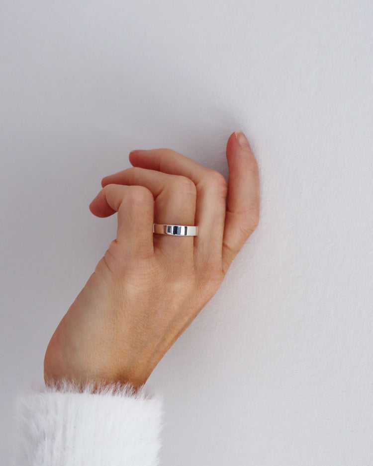 Mila Combo Silberring, 5 mm, Gravur optional