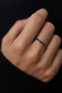 Elise Eternity Black Diamond silver ring, silver