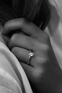 June 0,5 ct Oval diamant, Solitärring Vigsel / Förlovningsring