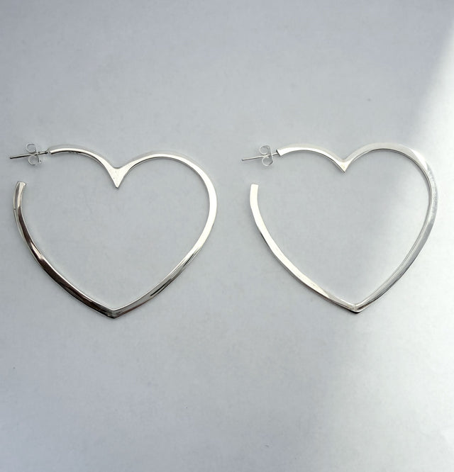 Sample Sale XL Heart örhängen | 925 silver