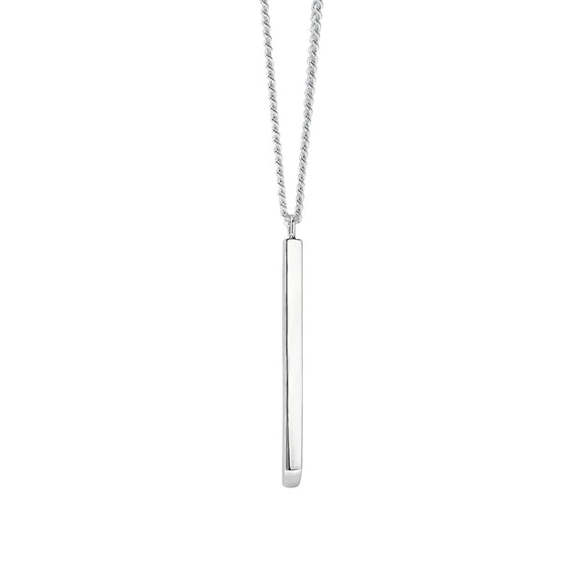 Silverhalsband med stav i pansarkedja.