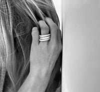 MILA COMBO Ring stack 4 mm ringar Frost/Frost/Polished - Mila Silver
